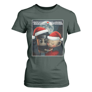 Funny Christmas Couple T Shirt For Women Italian Brainrot Meme TS14 Dark Forest Green Print Your Wear
