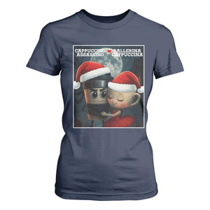 Funny Christmas Couple T Shirt For Women Italian Brainrot Meme TS14 Navy Print Your Wear
