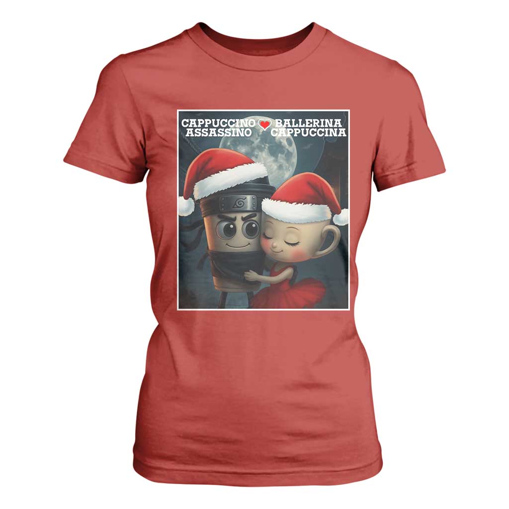 Funny Christmas Couple T Shirt For Women Italian Brainrot Meme TS14 Red Print Your Wear