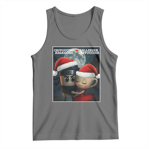 Funny Christmas Couple Tank Top Italian Brainrot Meme TS14 Black Heather Print Your Wear