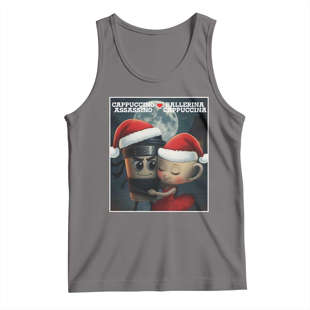 Funny Christmas Couple Tank Top Italian Brainrot Meme TS14 Deep Heather Print Your Wear