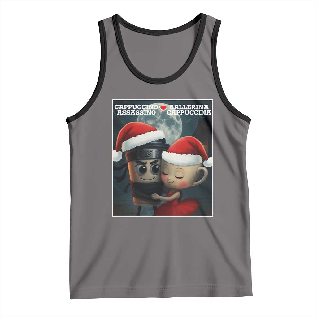 Funny Christmas Couple Tank Top Italian Brainrot Meme TS14 Deep Heather Black Print Your Wear