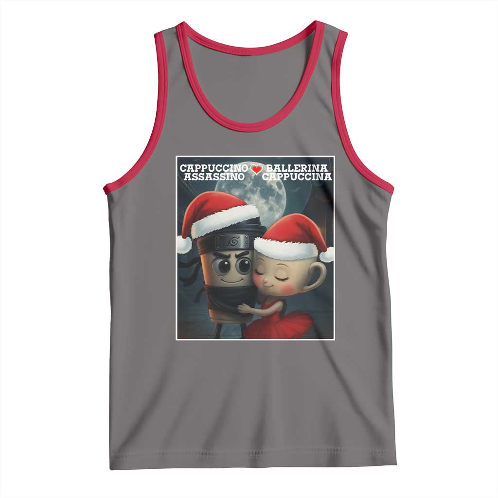 Funny Christmas Couple Tank Top Italian Brainrot Meme TS14 Deep Heather Red Print Your Wear