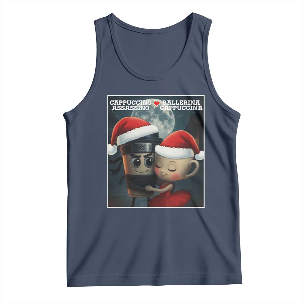 Funny Christmas Couple Tank Top Italian Brainrot Meme TS14 Navy Print Your Wear