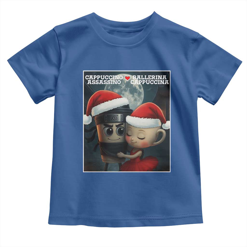 Funny Christmas Couple Toddler T Shirt Italian Brainrot Meme TS14 Royal Blue Print Your Wear