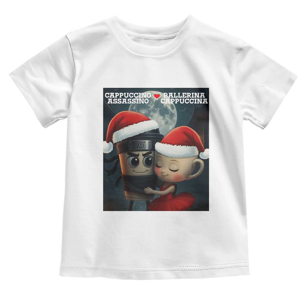 Funny Christmas Couple Toddler T Shirt Italian Brainrot Meme TS14 White Print Your Wear