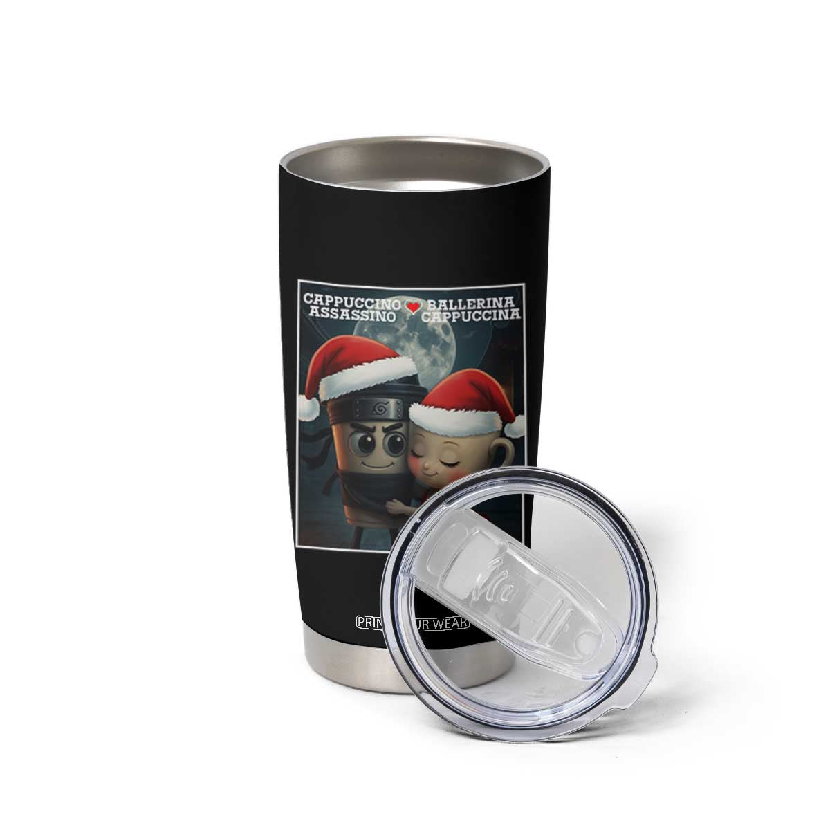 Funny Christmas Couple Tumbler Cup Italian Brainrot Meme TS14 Print Your Wear
