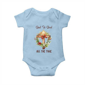 Cross Christian Christmas Baby Onesie God Is Good All The Time TS14 Light Blue Print Your Wear