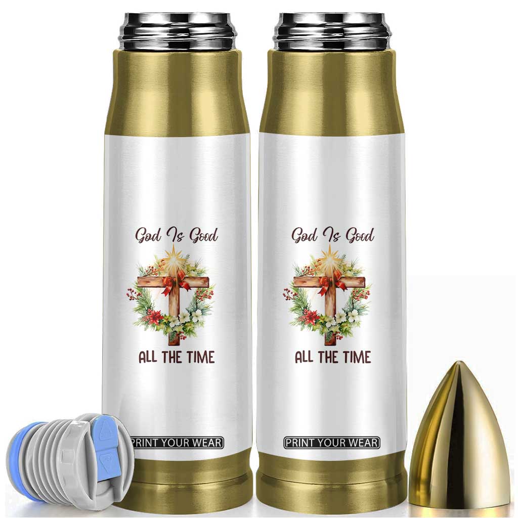 Cross Christian Christmas Bullet Tumbler God Is Good All The Time TS14 White Print Your Wear