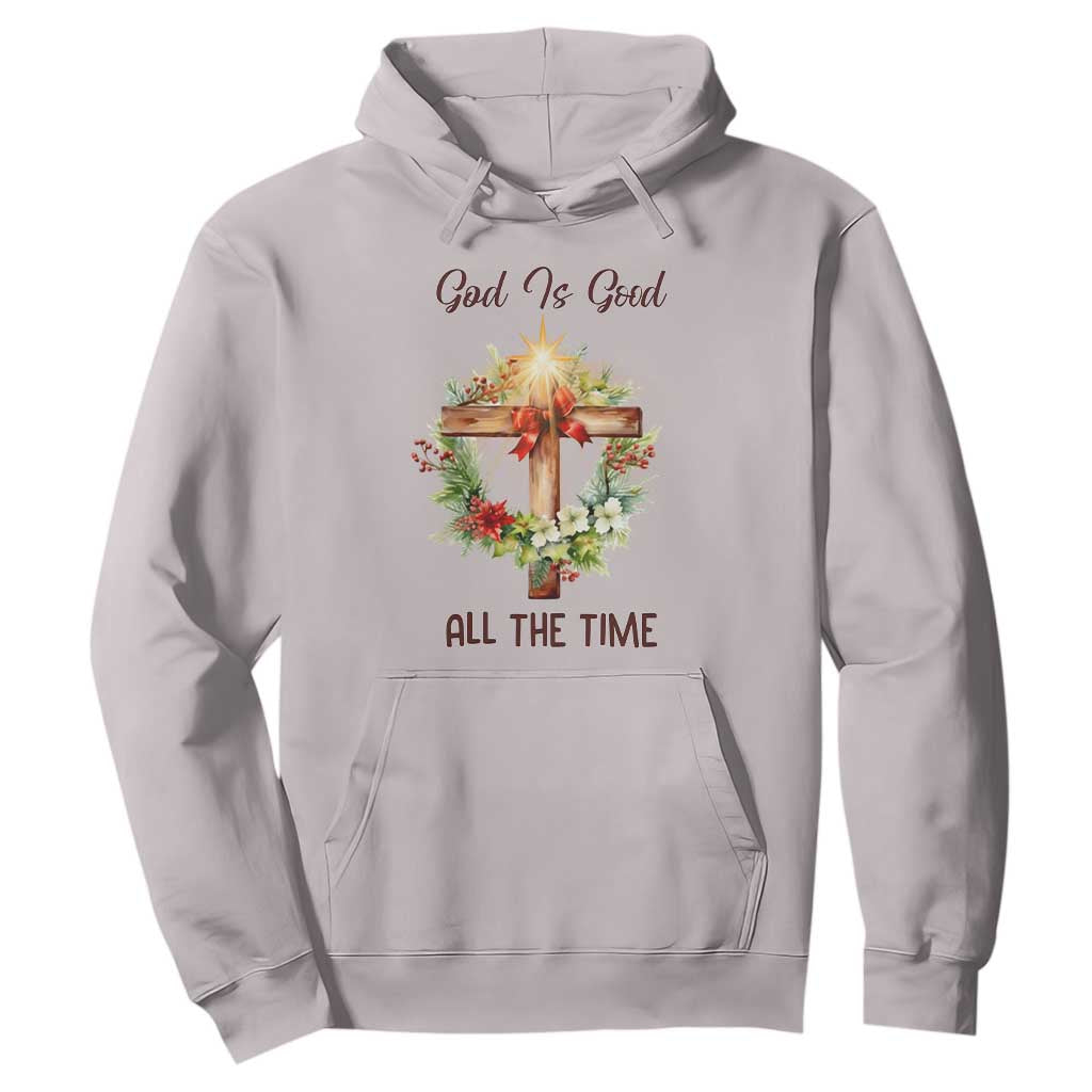 Cross Christian Christmas Hoodie God Is Good All The Time TS14 Ice Gray Print Your Wear