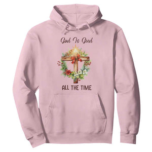 Cross Christian Christmas Hoodie God Is Good All The Time TS14 Light Pink Print Your Wear