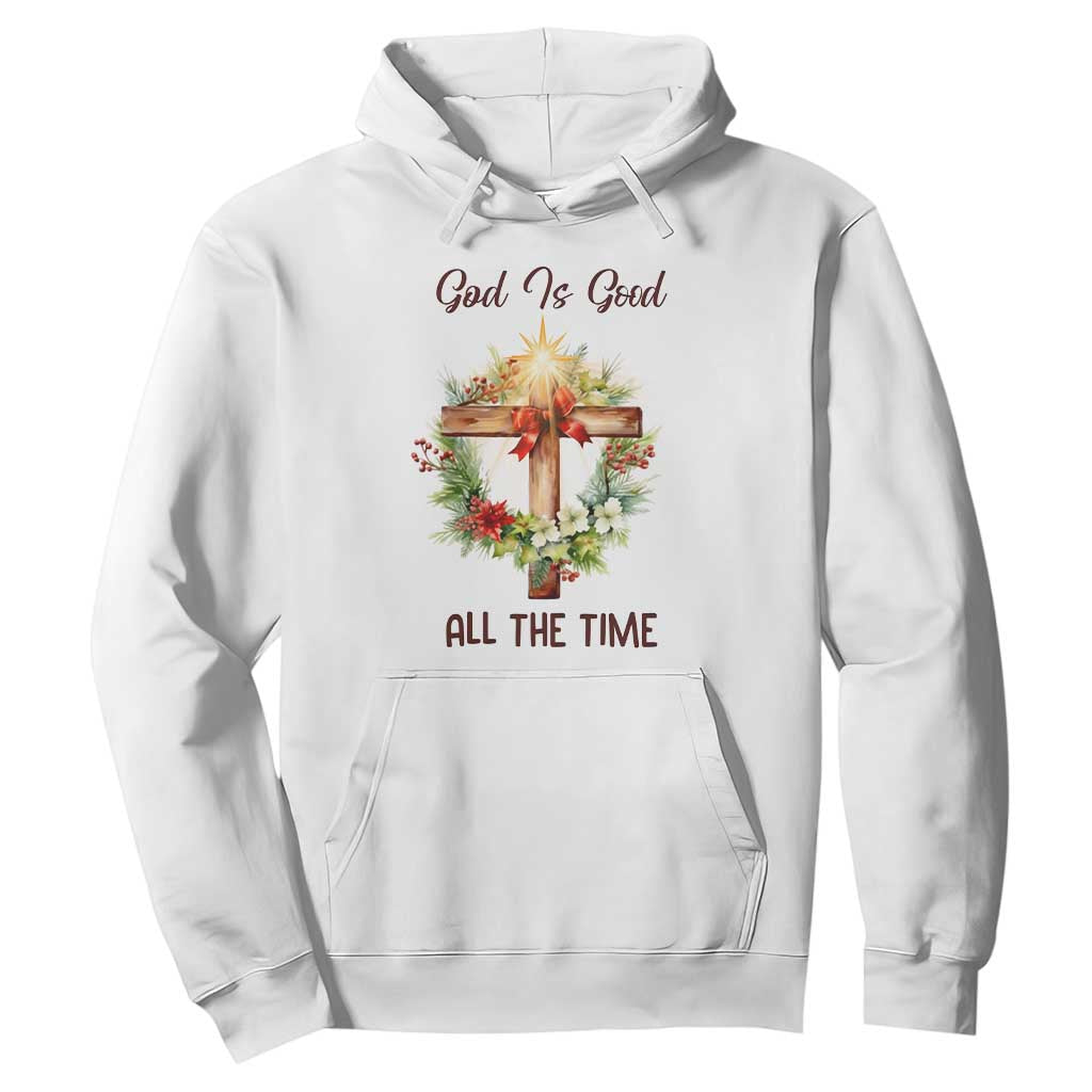 Cross Christian Christmas Hoodie God Is Good All The Time TS14 White Print Your Wear