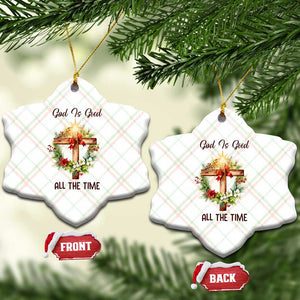 Cross Christian Christmas Ceramic Ornament God Is Good All The Time TS14 Print Your Wear