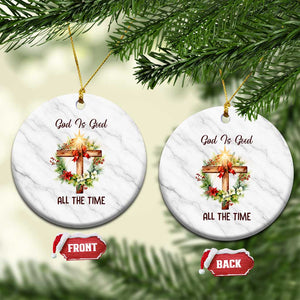 Cross Christian Christmas Ceramic Ornament God Is Good All The Time TS14 1pc White Marble Print Your Wear