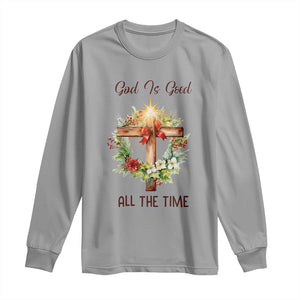 Cross Christian Christmas Long Sleeve Shirt God Is Good All The Time TS14 Sport Gray Print Your Wear