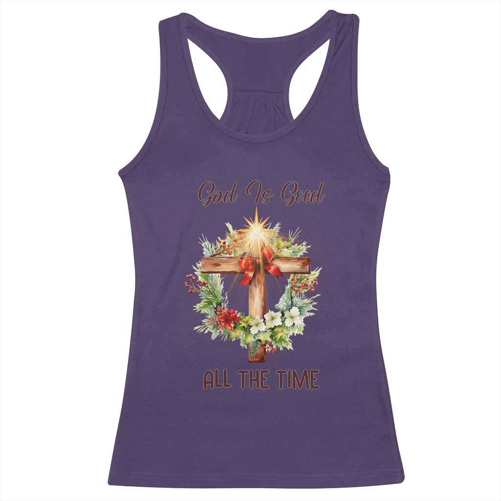 Cross Christian Christmas Racerback Tank Top God Is Good All The Time TS14 Purple Print Your Wear