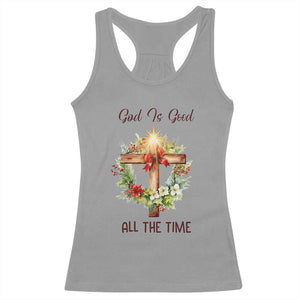 Cross Christian Christmas Racerback Tank Top God Is Good All The Time TS14 Sport Gray Print Your Wear