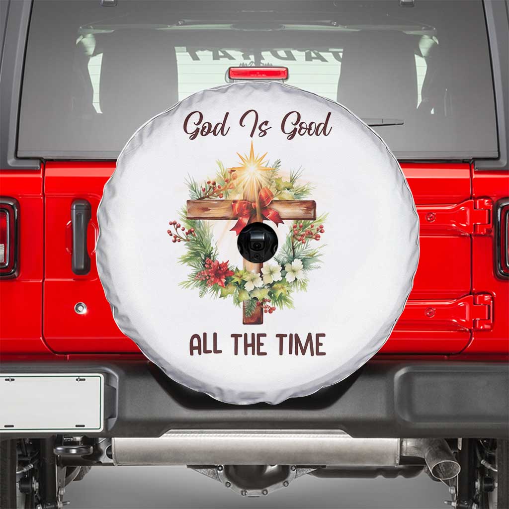 Cross Christian Christmas Spare Tire Cover God Is Good All The Time TS14 White Print Your Wear