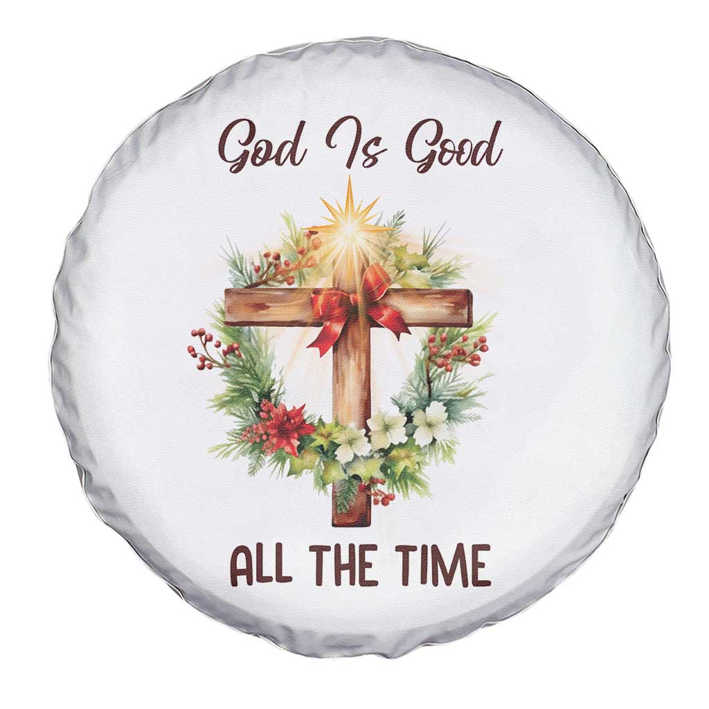 Cross Christian Christmas Spare Tire Cover God Is Good All The Time - Print Your Wear