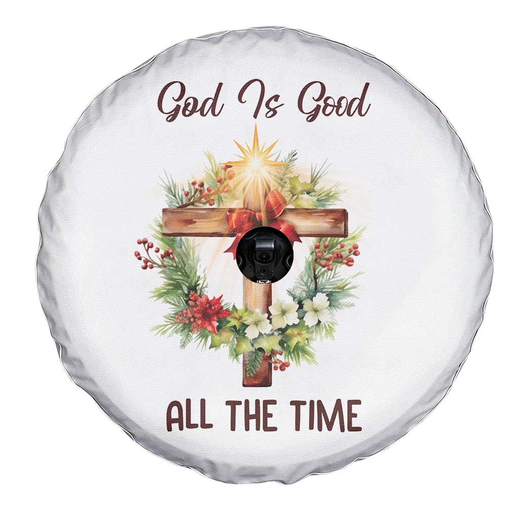 Cross Christian Christmas Spare Tire Cover God Is Good All The Time - Print Your Wear