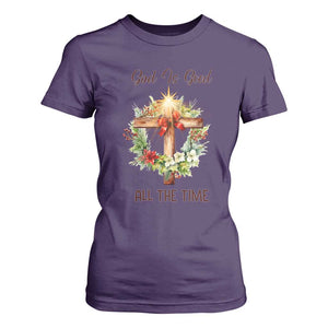 Cross Christian Christmas T Shirt For Women God Is Good All The Time TS14 Purple Print Your Wear
