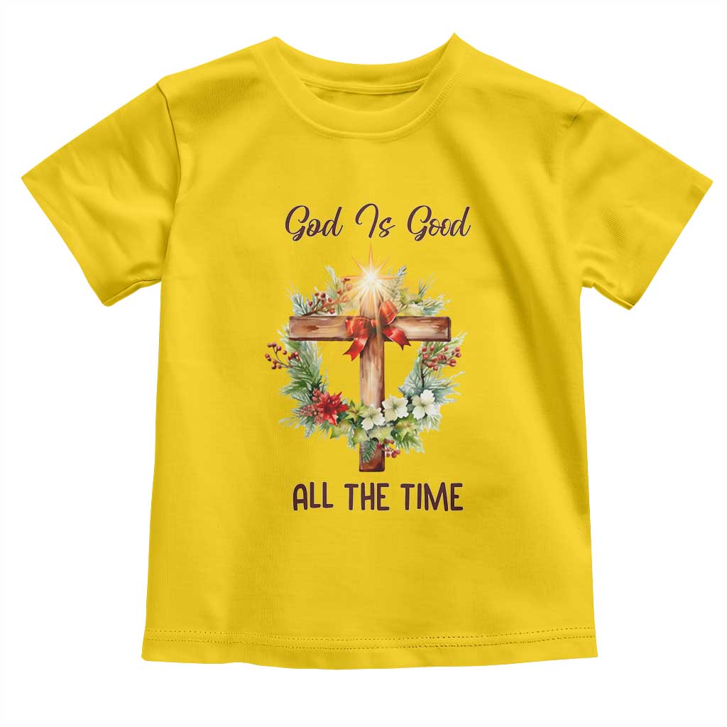 Cross Christian Christmas Toddler T Shirt God Is Good All The Time TS14 Daisy Print Your Wear