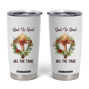 Cross Christian Christmas Tumbler Cup God Is Good All The Time TS14 White Print Your Wear