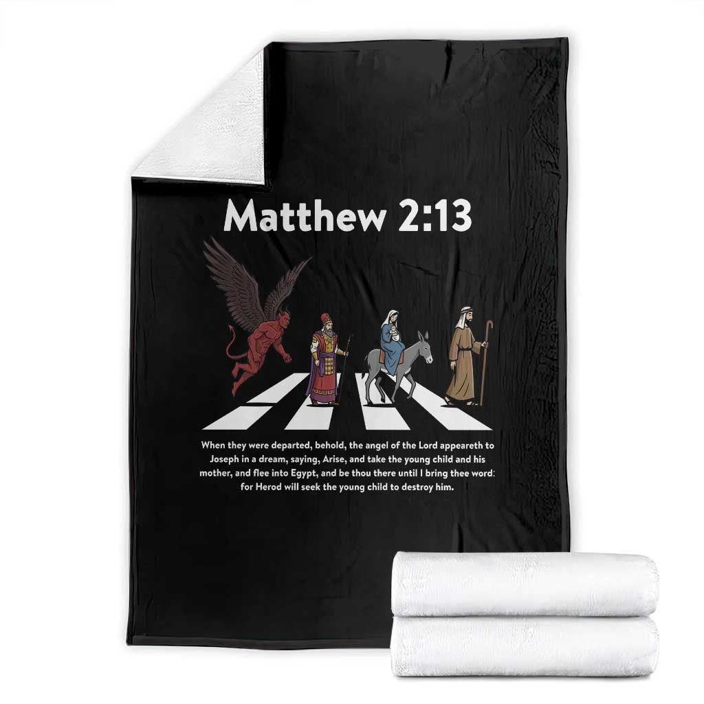 Jesus Christian Throw Blanket Cross Bible Verse Matthew 2:13 TS14 Black Print Your Wear