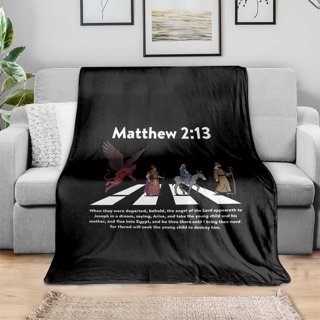 Jesus Christian Throw Blanket Cross Bible Verse Matthew 2:13 TS14 Print Your Wear