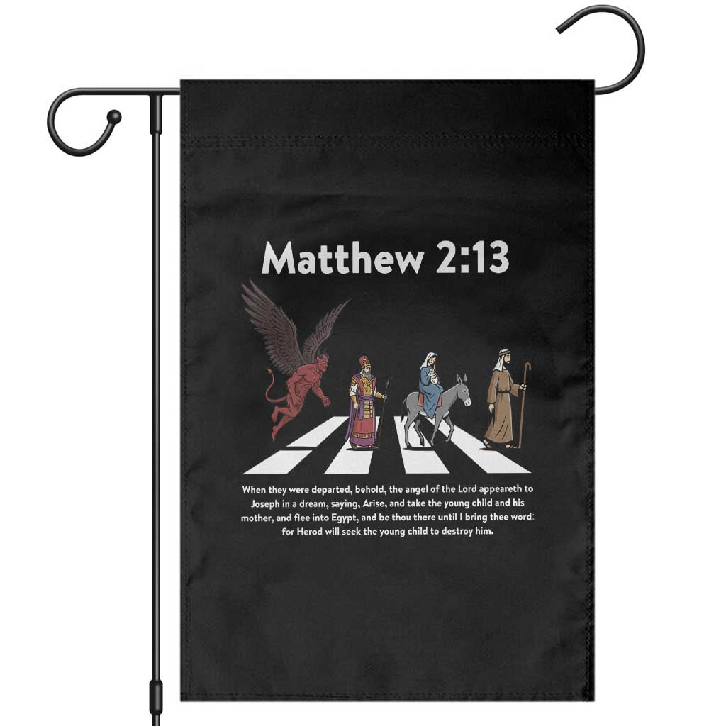 Jesus Christian Garden Flag Cross Bible Verse Matthew 2:13 TS14 Black Print Your Wear