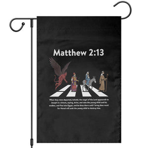 Jesus Christian Garden Flag Cross Bible Verse Matthew 2:13 TS14 Black Print Your Wear