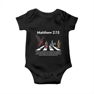 Jesus Christian Baby Onesie Cross Bible Verse Matthew 2:13 TS14 Black Print Your Wear