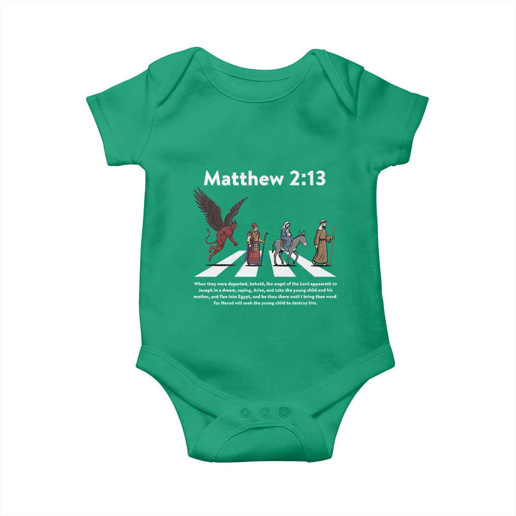 Jesus Christian Baby Onesie Cross Bible Verse Matthew 2:13 TS14 Irish Green Print Your Wear