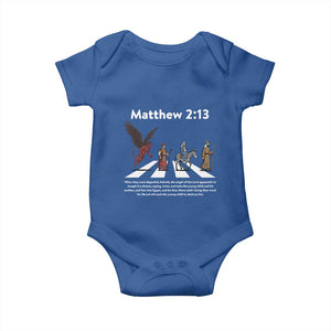 Jesus Christian Baby Onesie Cross Bible Verse Matthew 2:13 TS14 Royal Blue Print Your Wear