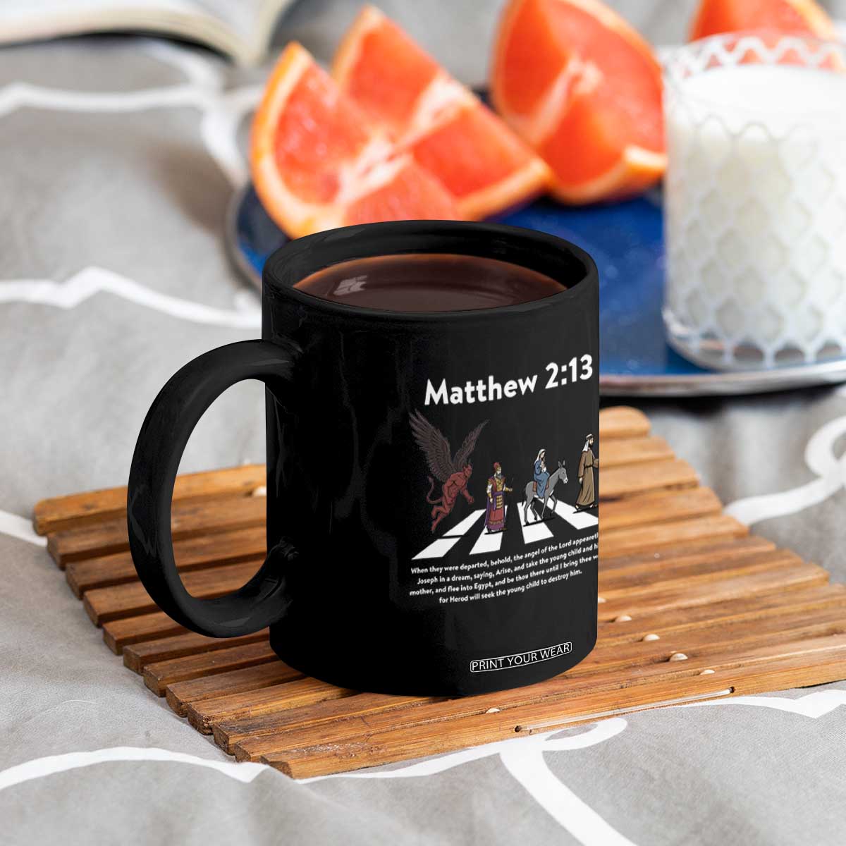 Jesus Christian Coffee Mug Cross Bible Verse Matthew 2:13 TS14 Print Your Wear