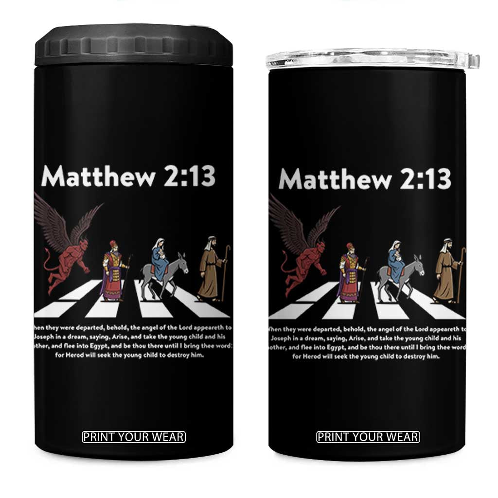 Jesus Christian 4 in 1 Can Cooler Tumbler Cross Bible Verse Matthew 2:13 TS14 One Size: 16 oz Black Print Your Wear
