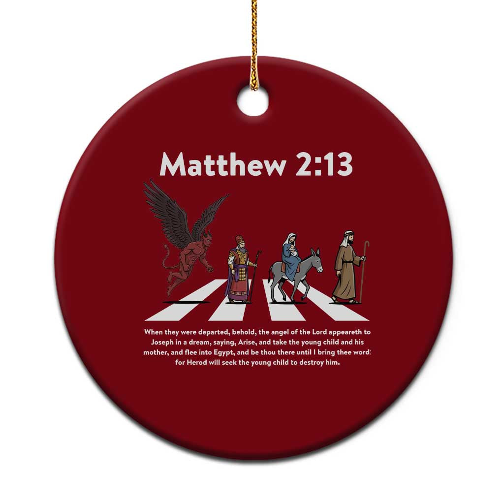 Jesus Christian Ceramic Ornament Cross Bible Verse Matthew 2:13 TS14 1pc Red Print Your Wear