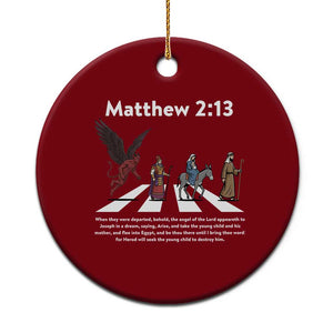 Jesus Christian Ceramic Ornament Cross Bible Verse Matthew 2:13 TS14 1pc Red Print Your Wear