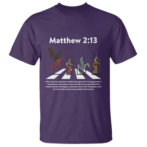 Jesus Christian T Shirt Cross Bible Verse Matthew 2:13 TS14 Purple Print Your Wear