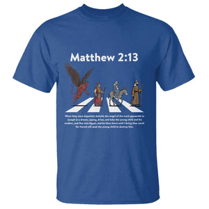 Jesus Christian T Shirt Cross Bible Verse Matthew 2:13 TS14 Royal Blue Print Your Wear