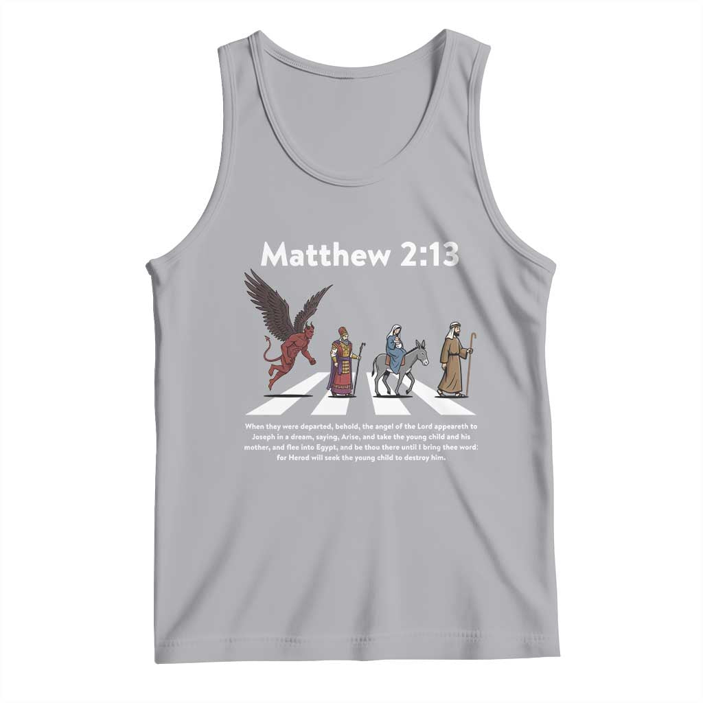 Jesus Christian Tank Top Cross Bible Verse Matthew 2:13 TS14 Athletic Heather Print Your Wear