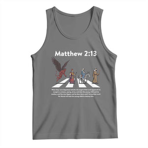 Jesus Christian Tank Top Cross Bible Verse Matthew 2:13 TS14 Black Heather Print Your Wear