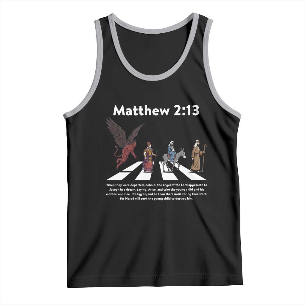 Jesus Christian Tank Top Cross Bible Verse Matthew 2:13 TS14 Black Athletic Heather Print Your Wear