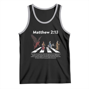 Jesus Christian Tank Top Cross Bible Verse Matthew 2:13 TS14 Black Athletic Heather Print Your Wear