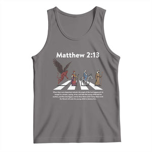 Jesus Christian Tank Top Cross Bible Verse Matthew 2:13 TS14 Deep Heather Print Your Wear