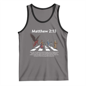 Jesus Christian Tank Top Cross Bible Verse Matthew 2:13 TS14 Deep Heather Black Print Your Wear