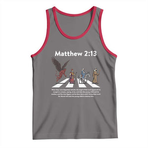 Jesus Christian Tank Top Cross Bible Verse Matthew 2:13 TS14 Deep Heather Red Print Your Wear