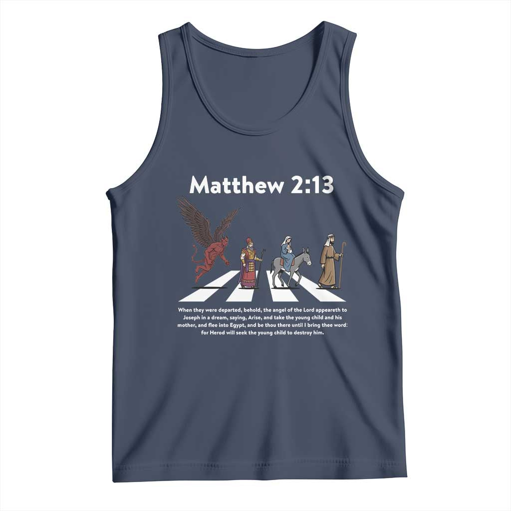 Jesus Christian Tank Top Cross Bible Verse Matthew 2:13 TS14 Navy Print Your Wear