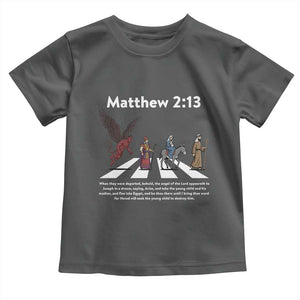 Jesus Christian Toddler T Shirt Cross Bible Verse Matthew 2:13 TS14 Dark Heather Print Your Wear