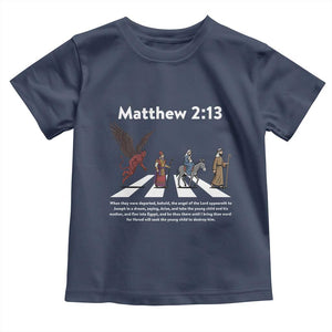Jesus Christian Toddler T Shirt Cross Bible Verse Matthew 2:13 TS14 Navy Print Your Wear